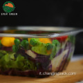 Contenitore per insalata di plastica trasparente eco-compatibile